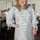 "Peace Be With You" Curvy Blue Floral Dress