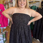 "Pour Me Some Eggnog" Plus-Size Black Jacquard Midi Dress