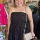 "Pour Me Some Eggnog" Plus-Size Black Jacquard Midi Dress