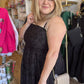 "Pour Me Some Eggnog" Plus-Size Black Jacquard Midi Dress