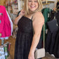 "Pour Me Some Eggnog" Plus-Size Black Jacquard Midi Dress