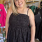 "Pour Me Some Eggnog" Plus-Size Black Jacquard Midi Dress