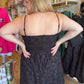"Pour Me Some Eggnog" Plus-Size Black Jacquard Midi Dress