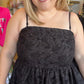 "Pour Me Some Eggnog" Plus-Size Black Jacquard Midi Dress