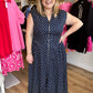 "Pretty, Pretty Woman" Curvy Navy Polka Dot Dress