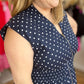 "Pretty, Pretty Woman" Curvy Navy Polka Dot Dress