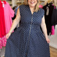 "Pretty, Pretty Woman" Curvy Navy Polka Dot Dress