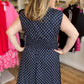 "Pretty, Pretty Woman" Curvy Navy Polka Dot Dress