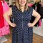 "Pretty, Pretty Woman" Curvy Navy Polka Dot Dress