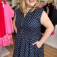"Pretty, Pretty Woman" Curvy Navy Polka Dot Dress
