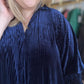 "Velvet Crush" Curvy Navy Velvet Midi Dress