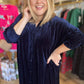 "Velvet Crush" Curvy Navy Velvet Midi Dress