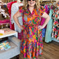 RESTOCKED! "Santorini Sunsets" Plus-Size Tropical Midi Dress