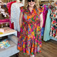 RESTOCKED! "Santorini Sunsets" Plus-Size Tropical Midi Dress