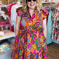 RESTOCKED! "Santorini Sunsets" Plus-Size Tropical Midi Dress