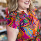 RESTOCKED! "Santorini Sunsets" Plus-Size Tropical Midi Dress