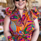 RESTOCKED! "Santorini Sunsets" Plus-Size Tropical Midi Dress
