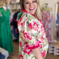 "Sassy & Southern" Curvy Red & Pink Ruffle Trim Top