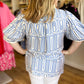 RESTOCKED! "See You in Seaside" Curvy Blue Geometric Top
