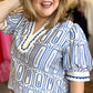 RESTOCKED! "See You in Seaside" Curvy Blue Geometric Top