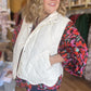 "Snow Bunny" Curvy Quilted Cream Scalloped Vest - FINAL SALE