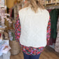"Snow Bunny" Curvy Quilted Cream Scalloped Vest - FINAL SALE