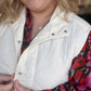 "Snow Bunny" Curvy Quilted Cream Scalloped Vest - FINAL SALE