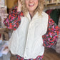 "Snow Bunny" Curvy Quilted Cream Scalloped Vest - FINAL SALE