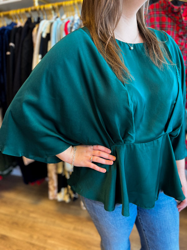 "Sophisticated Presence" Plus Size Peplum Top
