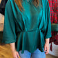 "Sophisticated Presence" Plus Size Peplum Top