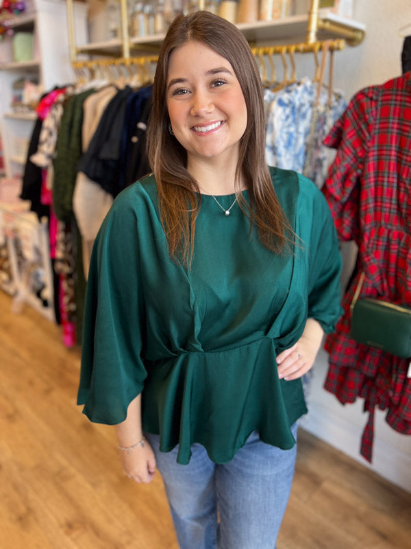 "Sophisticated Presence" Plus Size Peplum Top