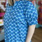 "Spring Meadows" Plus-Size Blue Floral Midi Dress