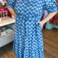 "Spring Meadows" Plus-Size Blue Floral Midi Dress