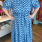 "Spring Meadows" Plus-Size Blue Floral Midi Dress