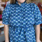 "Spring Meadows" Plus-Size Blue Floral Midi Dress