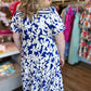 PRE-ORDER "Springtime in Savannah" Curvy Blue Floral Midi Dress