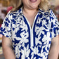 PRE-ORDER "Springtime in Savannah" Curvy Blue Floral Midi Dress