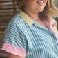 "Take Me Out to the Ballgame" Curvy Striped Button Up