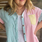 "Take Me Out to the Ballgame" Curvy Striped Button Up