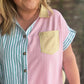 "Take Me Out to the Ballgame" Curvy Striped Button Up