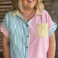 "Take Me Out to the Ballgame" Curvy Striped Button Up