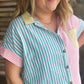 "Take Me Out to the Ballgame" Curvy Striped Button Up
