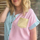 "Take Me Out to the Ballgame" Curvy Striped Button Up