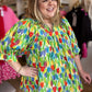 "Tiptoe Through the Tulips" Curvy Floral Blouse
