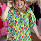 "Tiptoe Through the Tulips" Curvy Floral Blouse