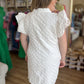 "Wedding Cake" Curvy White Jacquard Dress