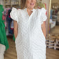 "Wedding Cake" Curvy White Jacquard Dress