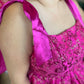 "Sass and Sparkle" Fuschia Jacquard Metallic Mini Dress