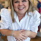 "White Like Snow" Plus-Size Puff Sleeve Button Blouse