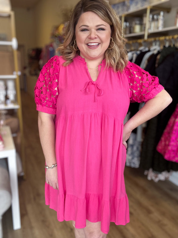 "You Look Good in Love" Curvy Pink Heart Dress - FINAL SALE